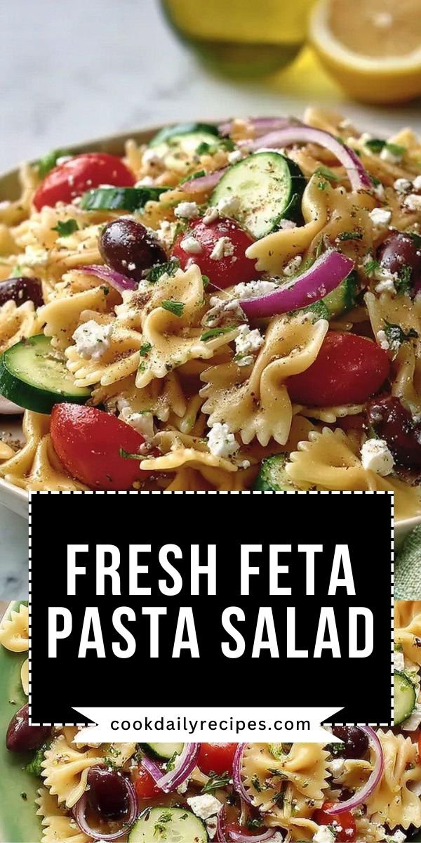 Irresistible Mediterranean Pasta Salad with Feta save this recipe