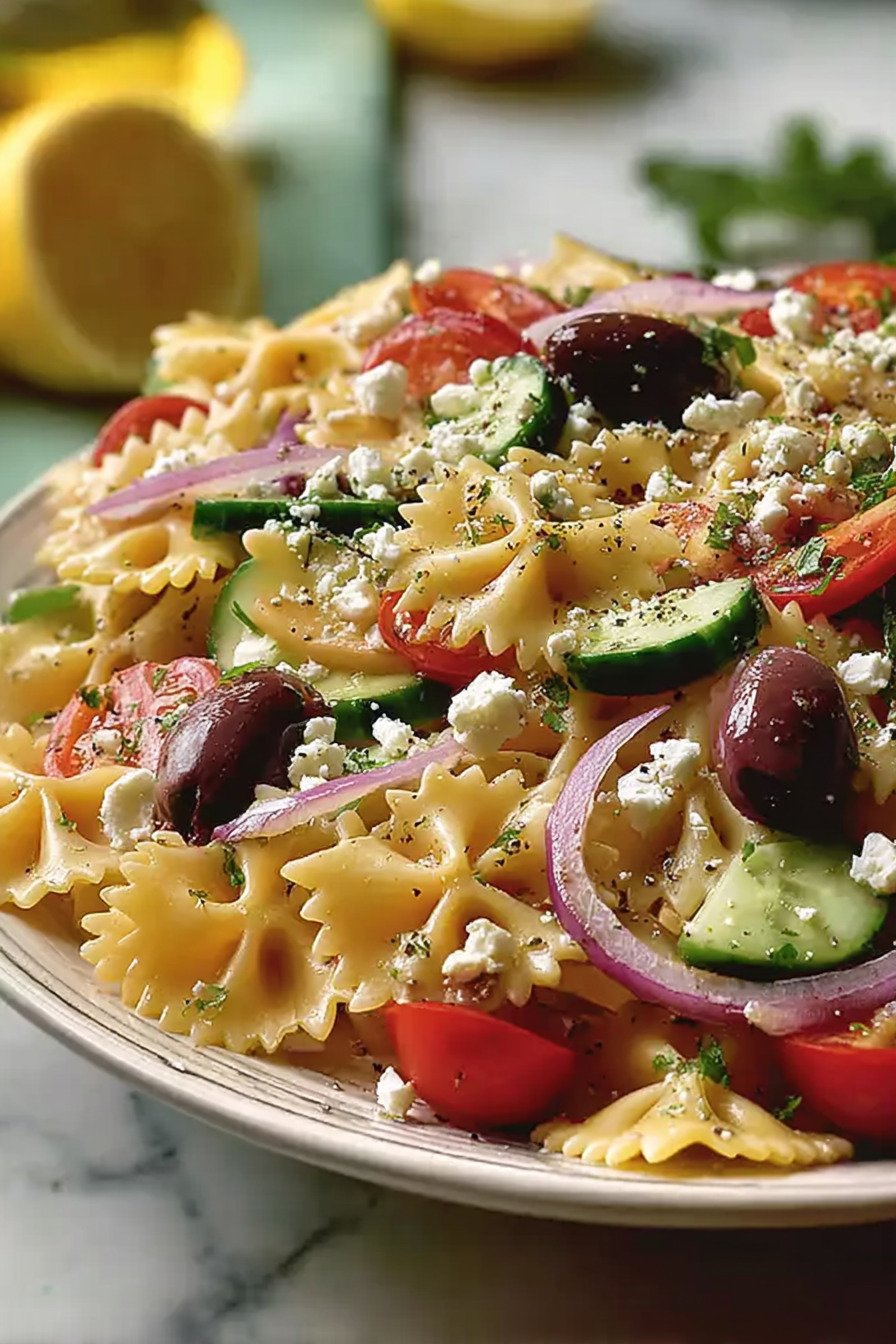 Irresistible Mediterranean Pasta Salad with Feta extra recipe photo