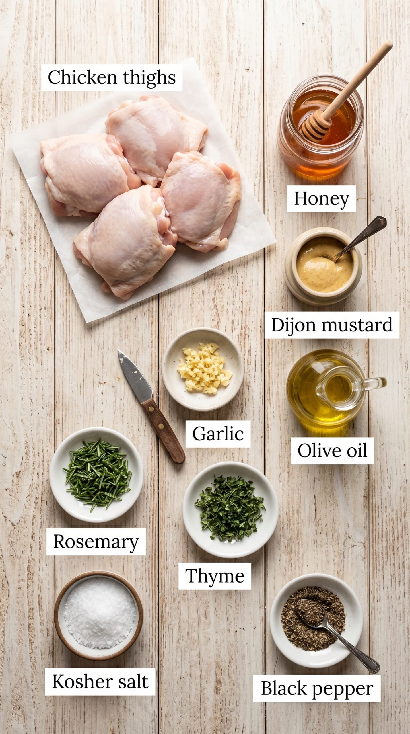 Honey Mustard Chicken with Juicy Baked Thighs recipe ingredients
