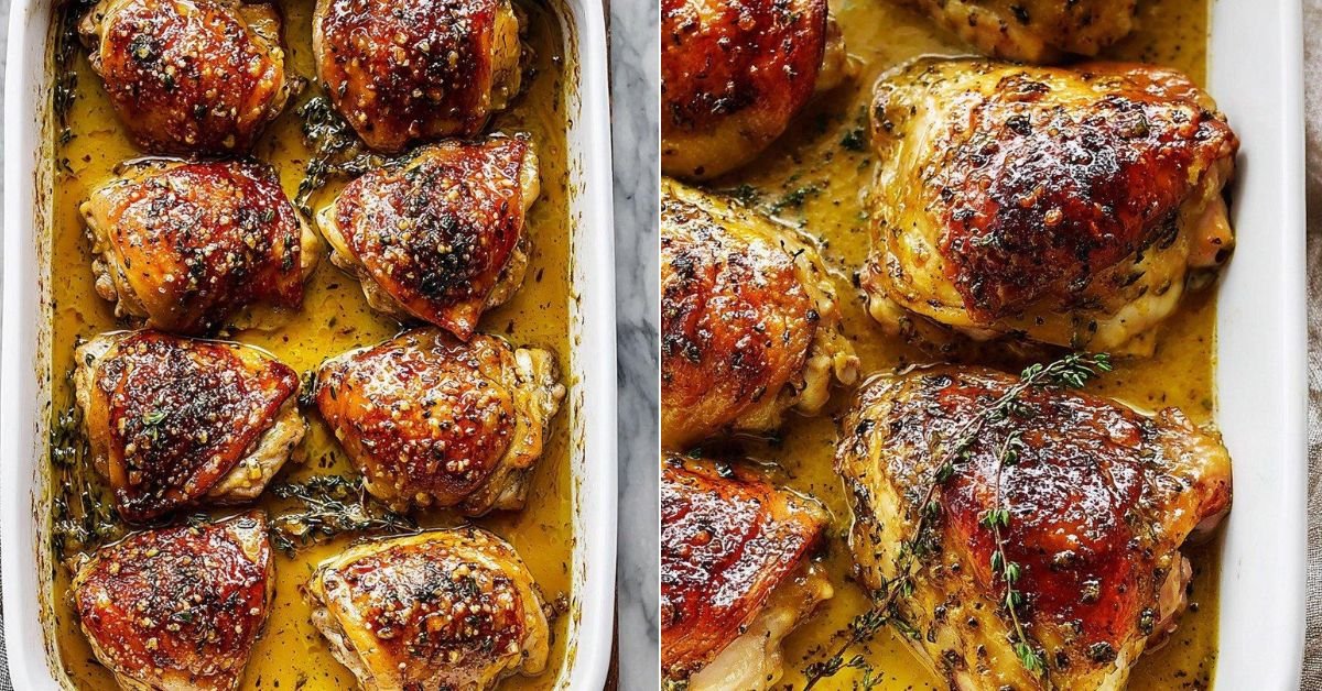 Honey Mustard Chicken with Juicy Baked Thighs recipe photo