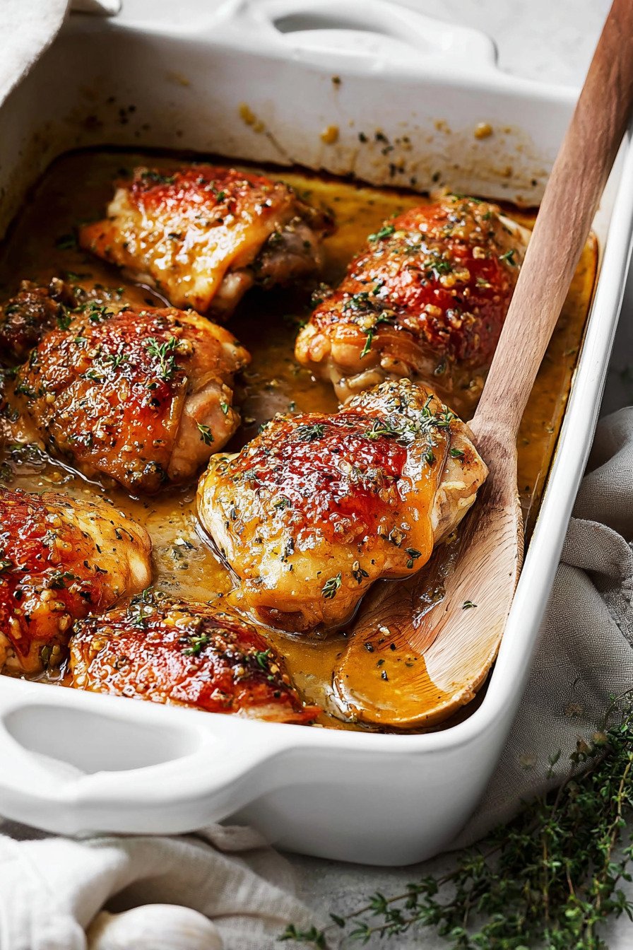 Honey Mustard Chicken with Juicy Baked Thighs final result