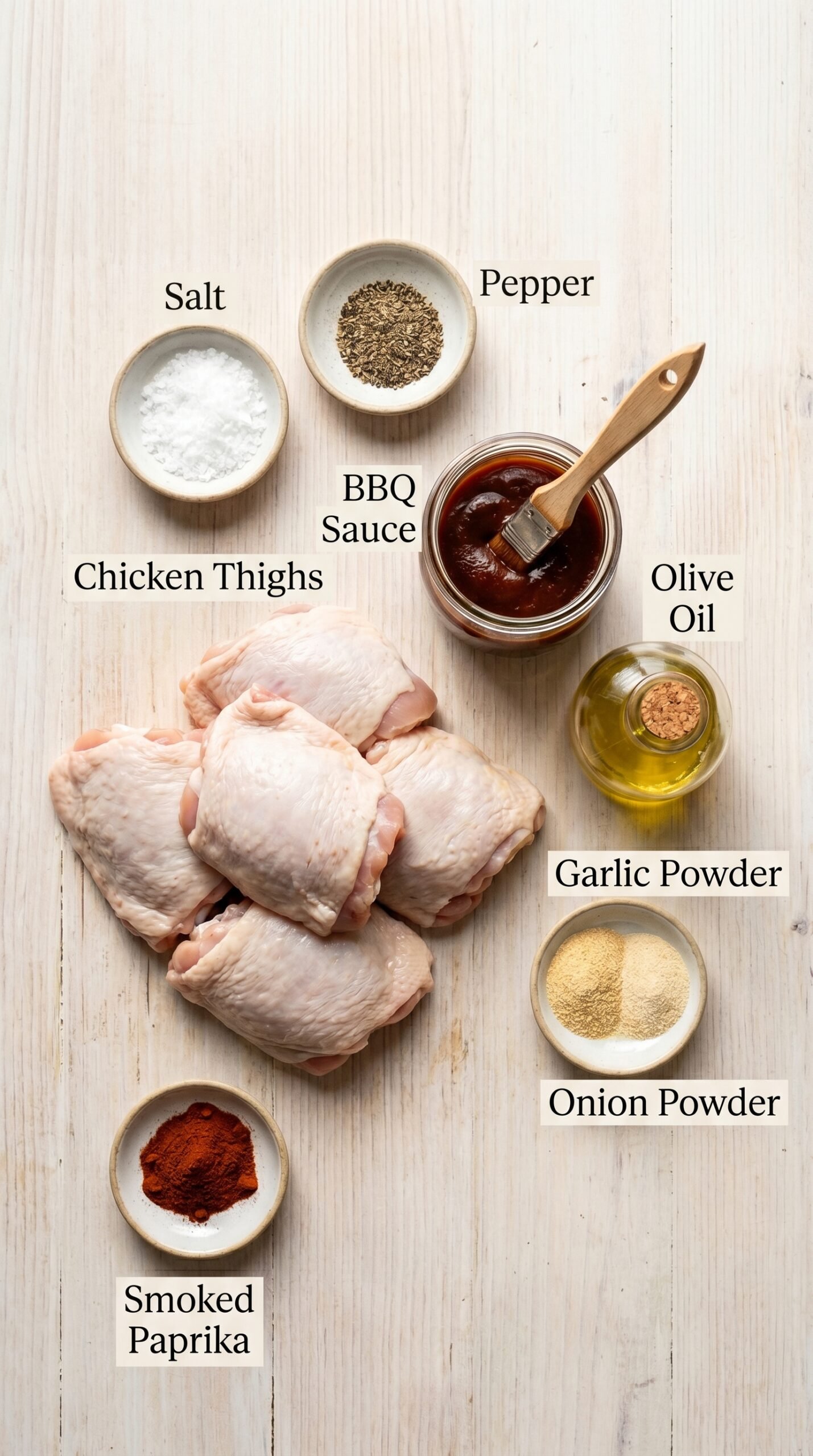Crispy Baked BBQ Chicken Thighs in the Oven recipe ingredients