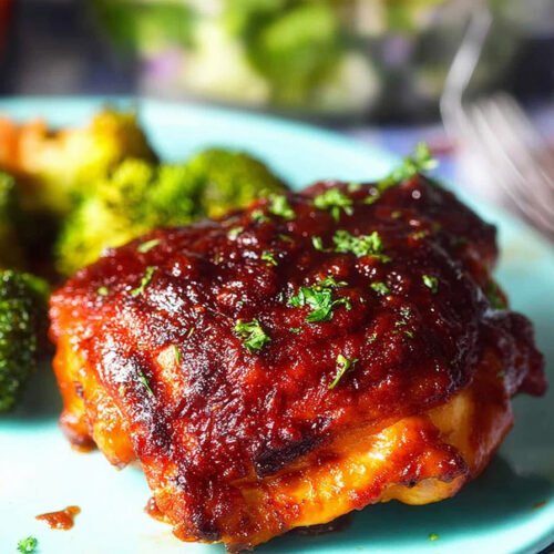 Crispy Baked BBQ Chicken Thighs in the Oven extra recipe photo