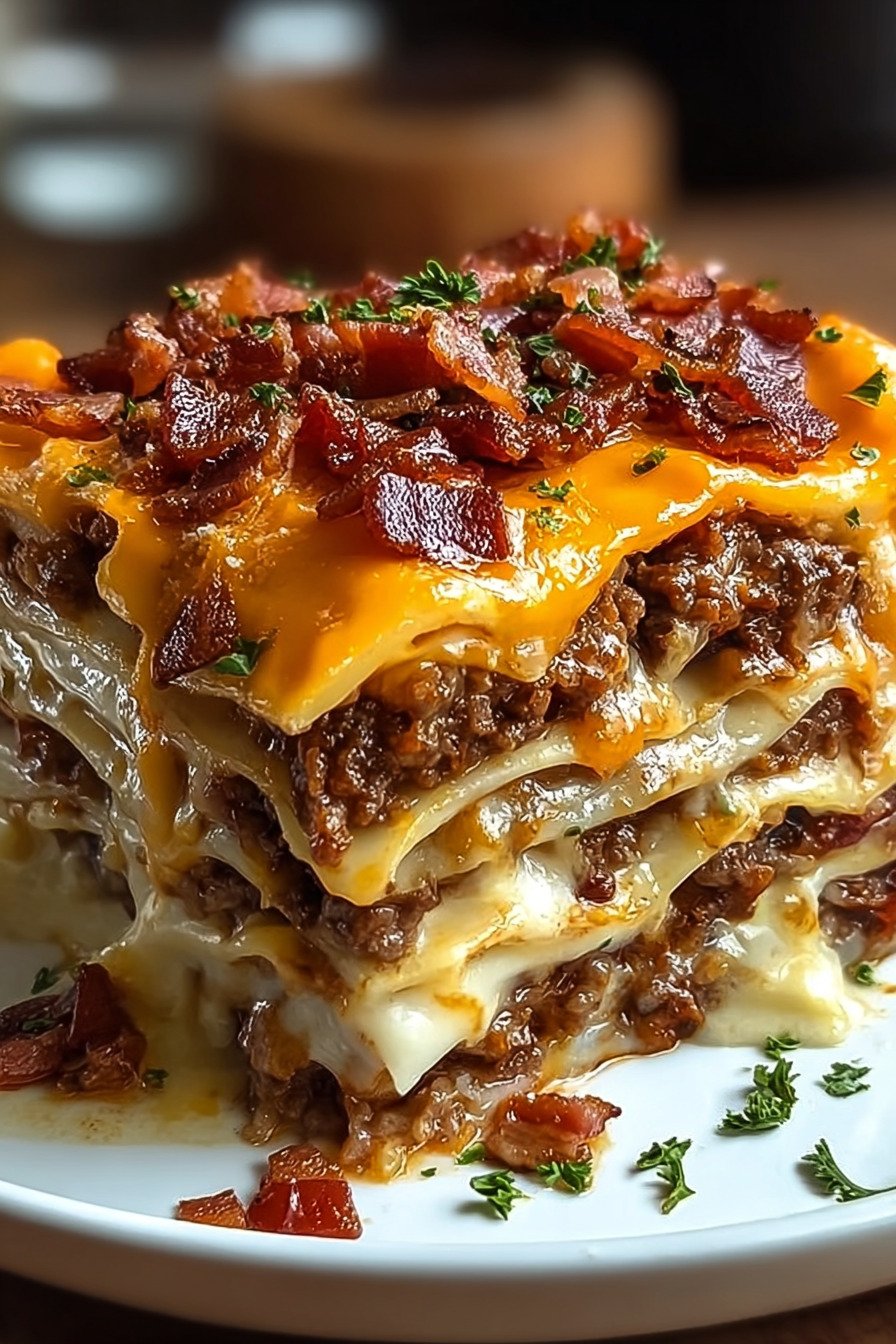 Parmesan Garlic Bacon Cheeseburger Lasagna recipe tips