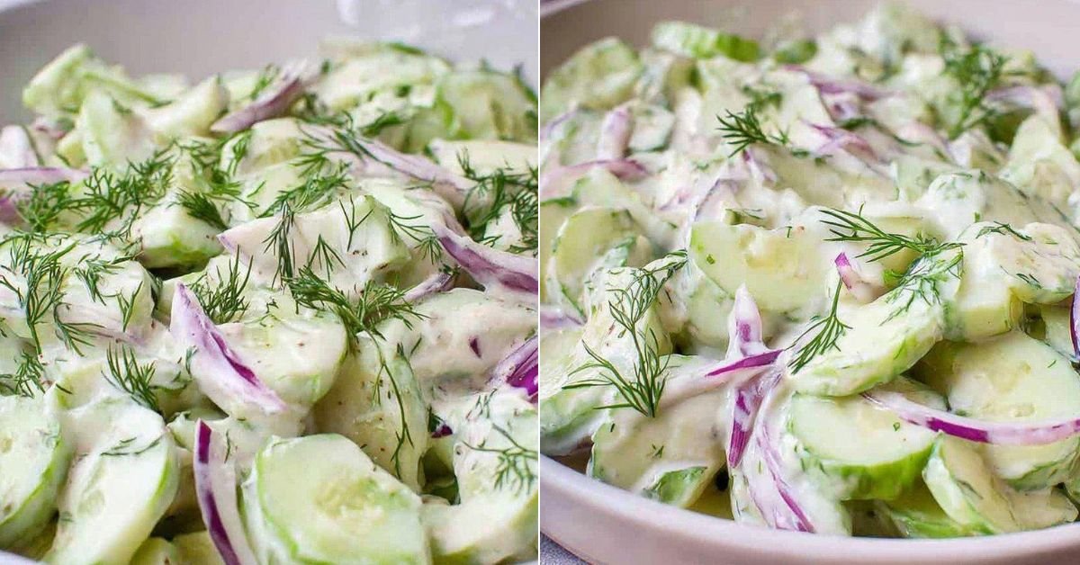 Creamy Old-Fashioned Cucumber Salad with Mayo recipe photo