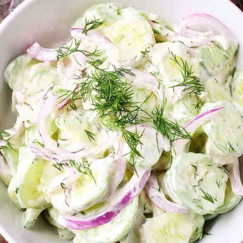 Creamy Old-Fashioned Cucumber Salad with Mayo extra recipe photo