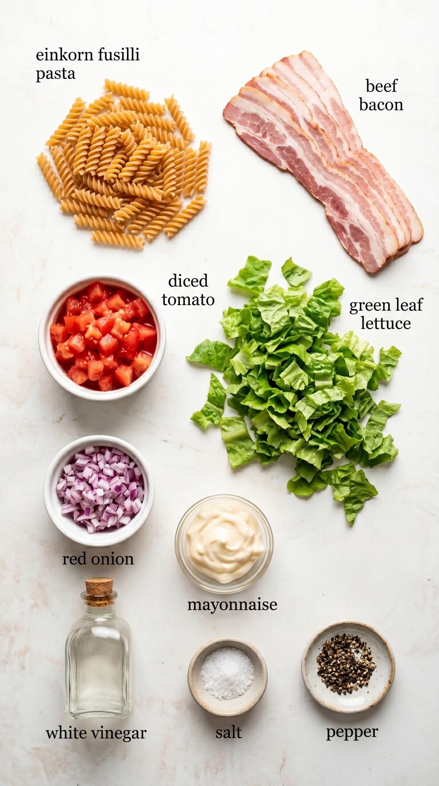 Beef Bacon BLT Pasta Salad recipe ingredients