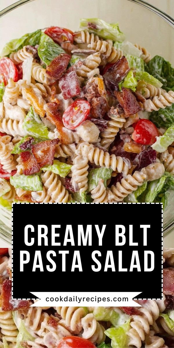 Beef Bacon BLT Pasta Salad save this recipe