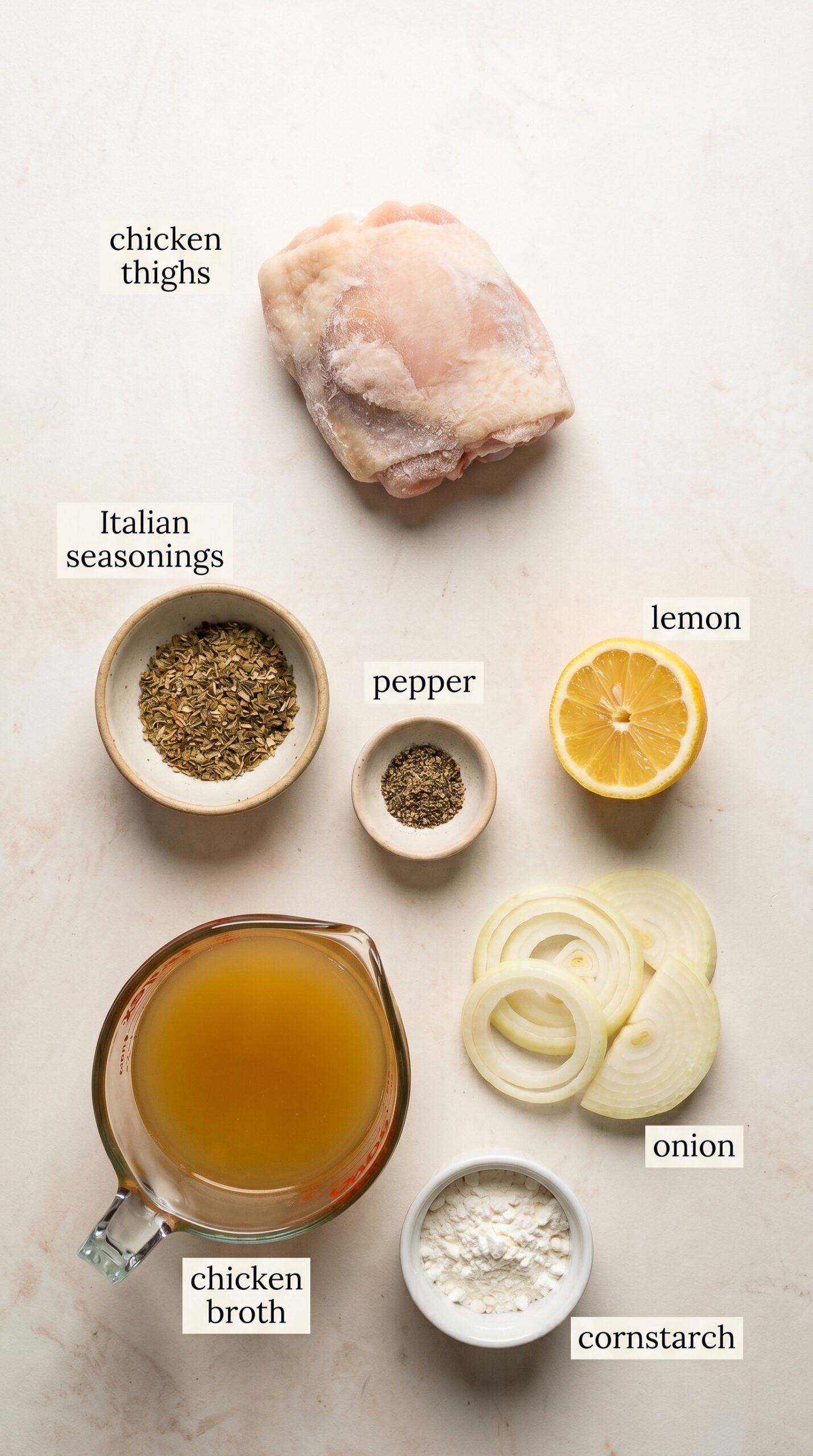 Frozen Chicken Thighs Instant Pot (Bone-In) recipe ingredients