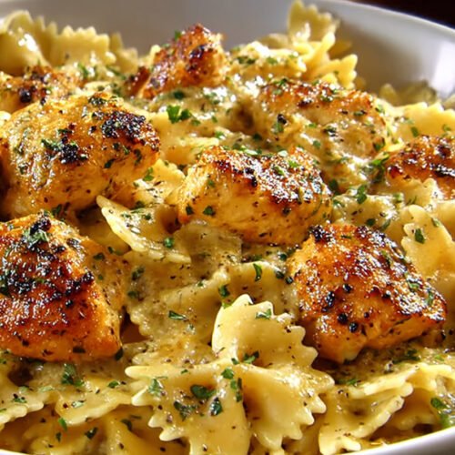 Garlic Butter Chicken with Bowtie Pasta extra recipe photo