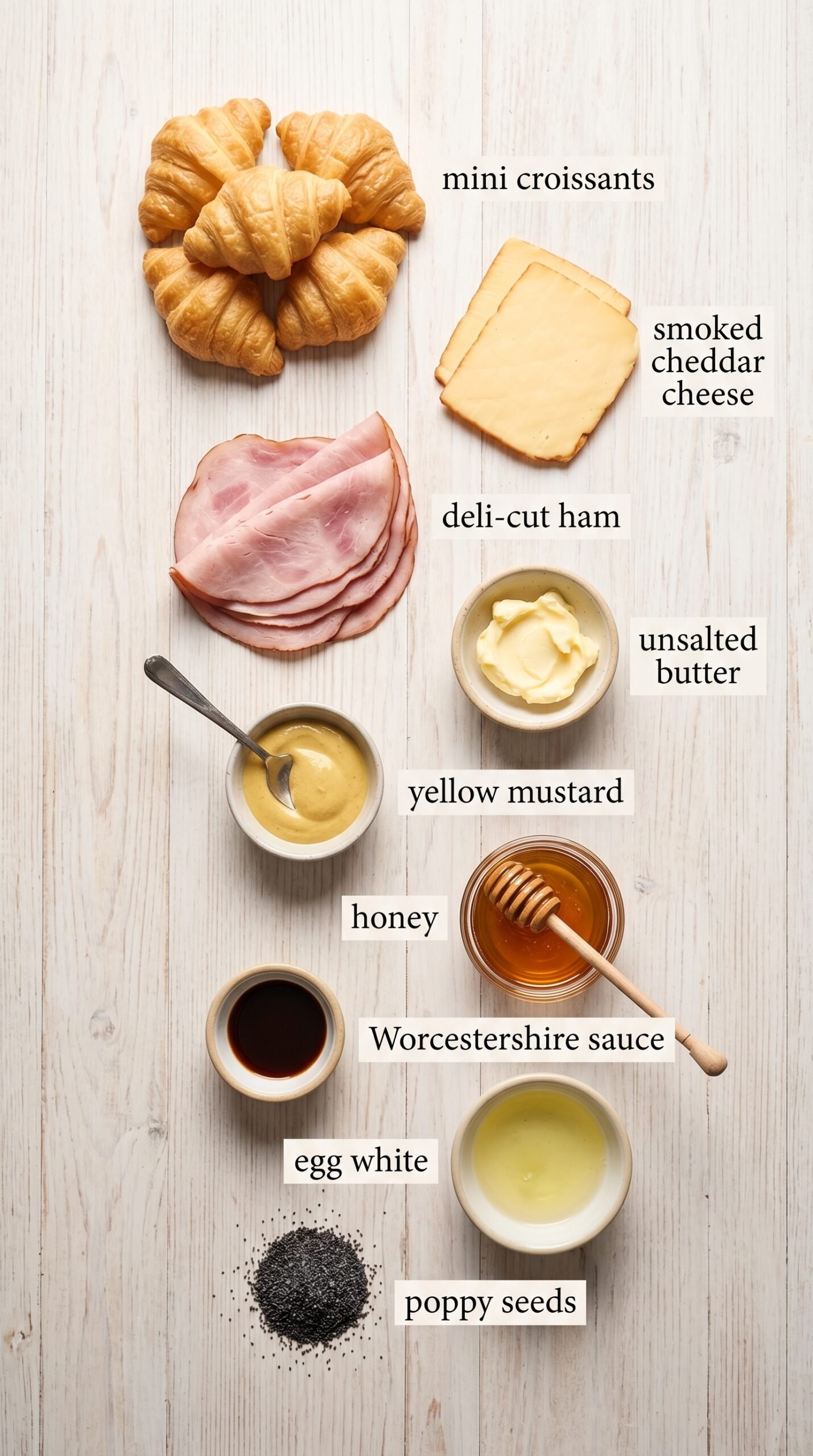 Baked Ham and Cheese Croissants Recipe for Warm Brunch Sandwiches recipe ingredients