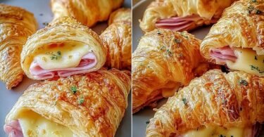 Baked Ham and Cheese Croissants Recipe for Warm Brunch Sandwiches recipe photo