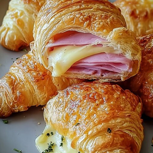Baked Ham and Cheese Croissants Recipe for Warm Brunch Sandwiches extra recipe photo