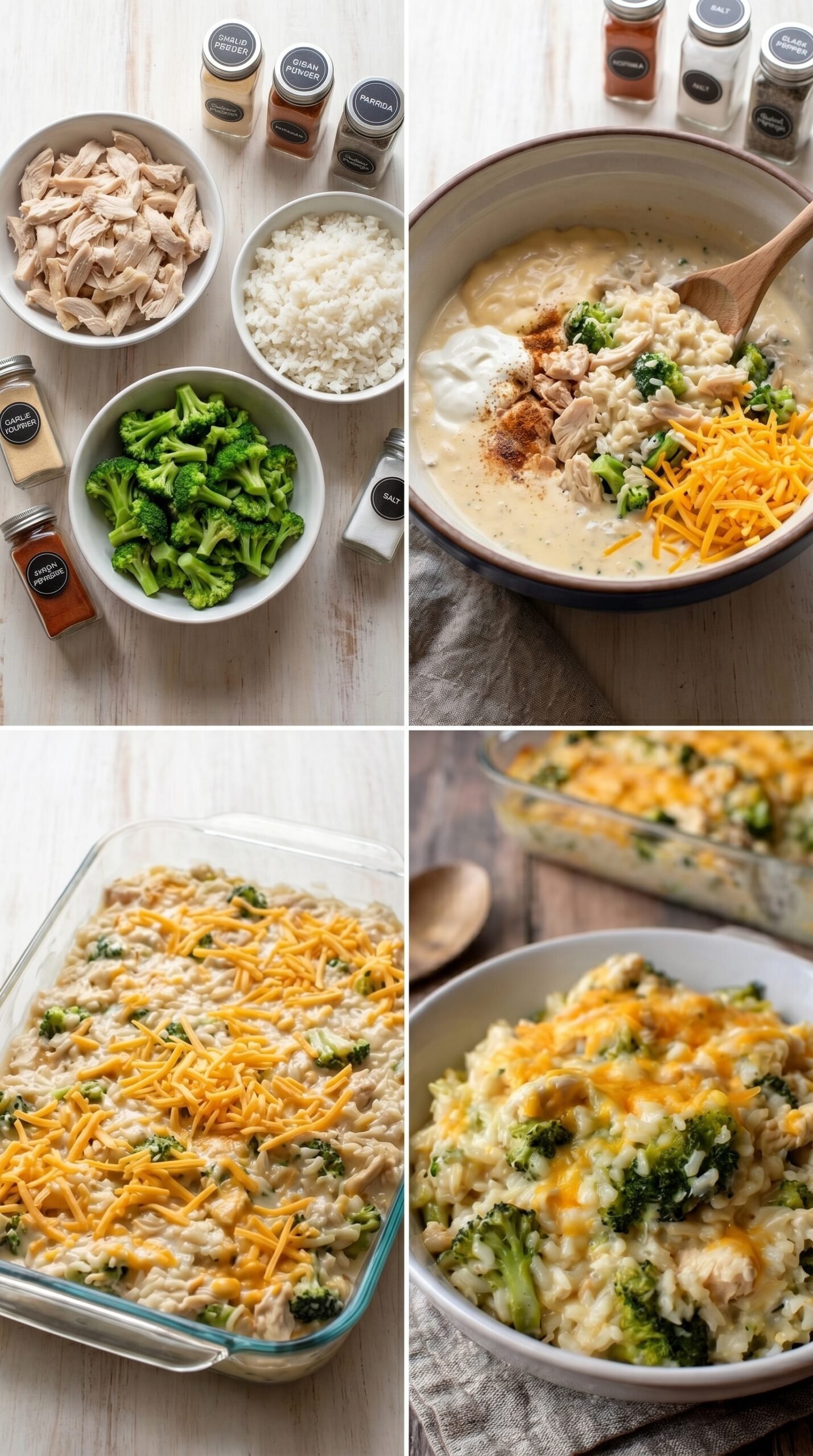 Cheesy Broccoli Chicken and Rice Casserole recipe instructions