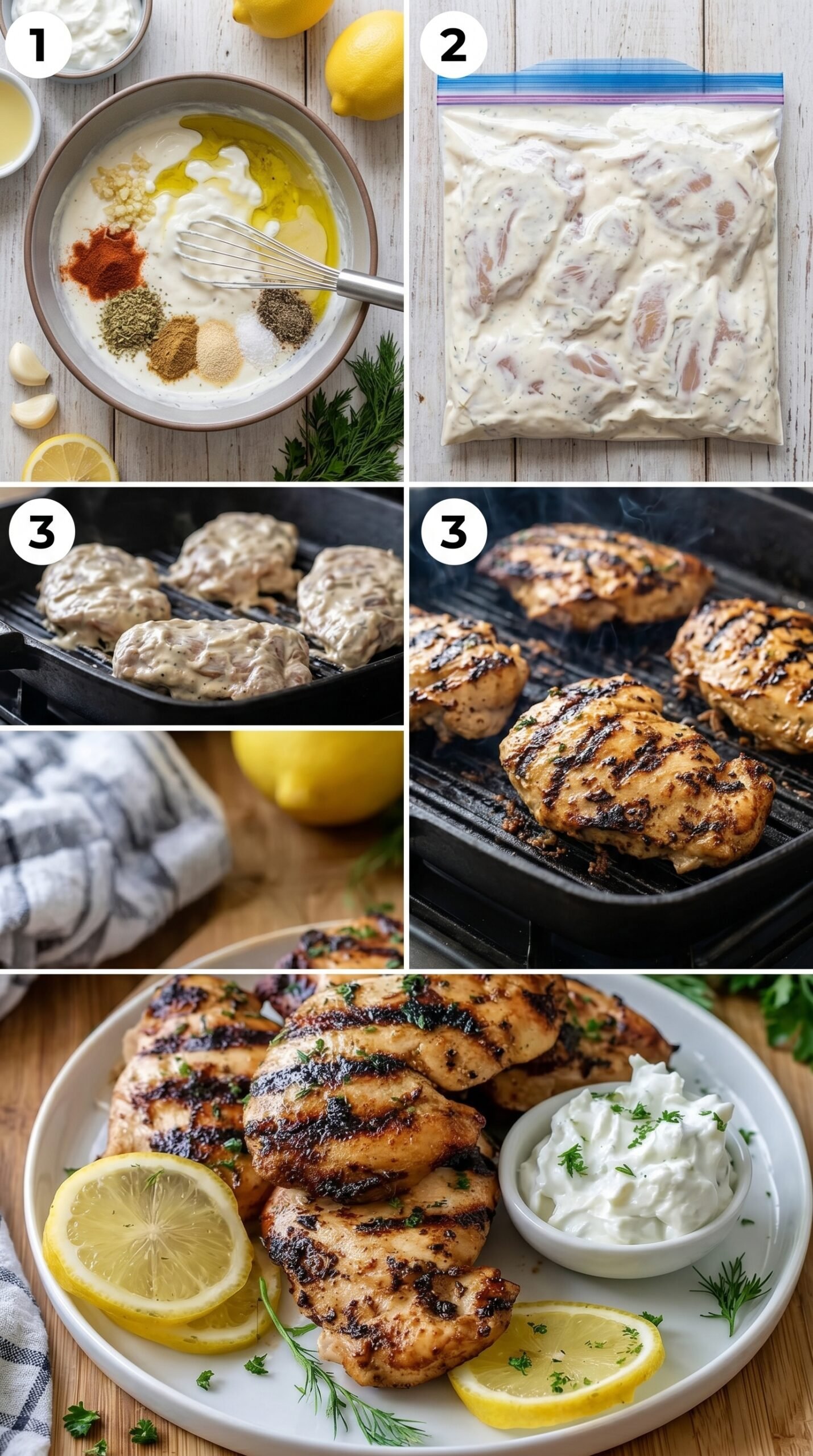 Greek Yogurt Marinated Chicken for Juicy Lemon Herb Flavor recipe instructions