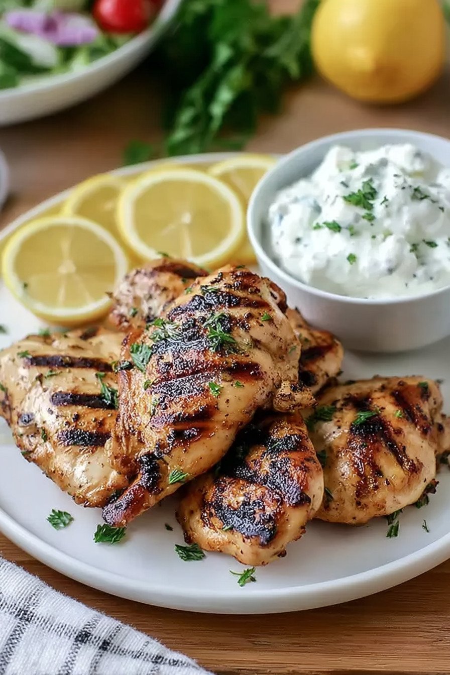 Greek Yogurt Marinated Chicken for Juicy Lemon Herb Flavor final result