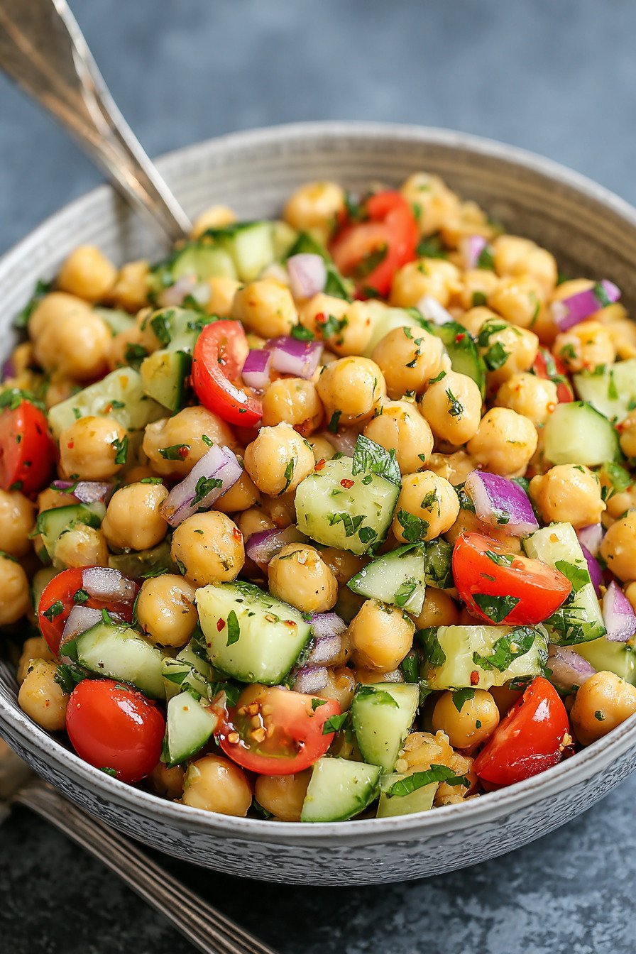 High Protein Chickpea Salad (Vegan + Gluten-Free) – Fresh, Protein-Packed, and Flavorful final result