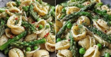 Fresh Spring Pasta Salad Recipe with Asparagus and Lemon Dill Vinaigrette recipe photo