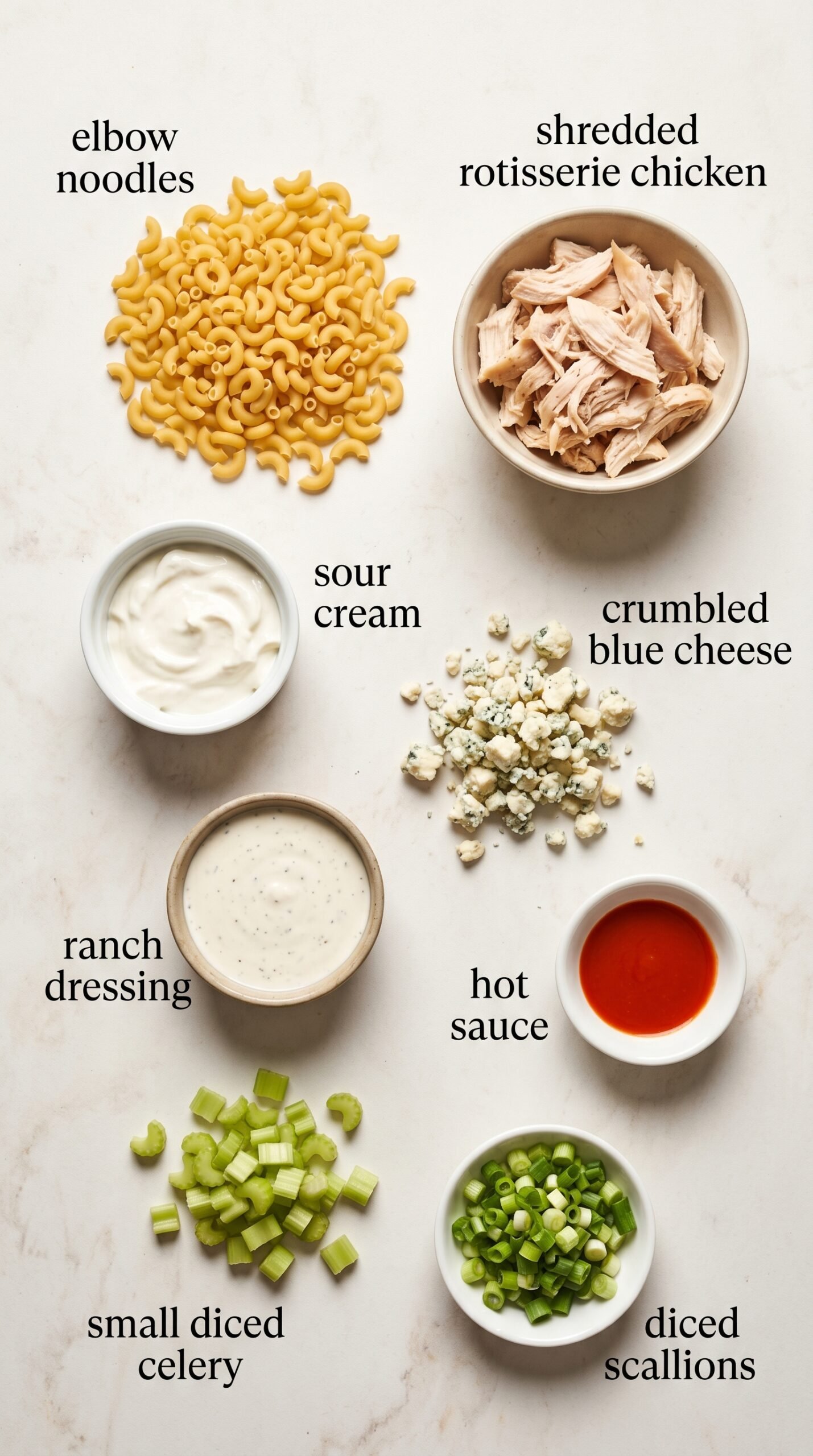 Buffalo Chicken Pasta Salad recipe ingredients