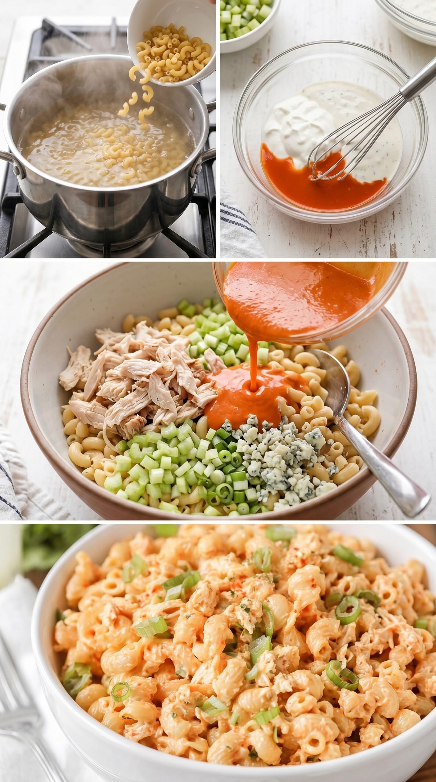 Buffalo Chicken Pasta Salad recipe instructions