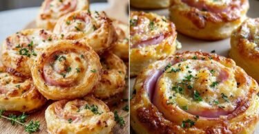 Ham and Cheese Pinwheels with Flaky Puff Pastry recipe photo