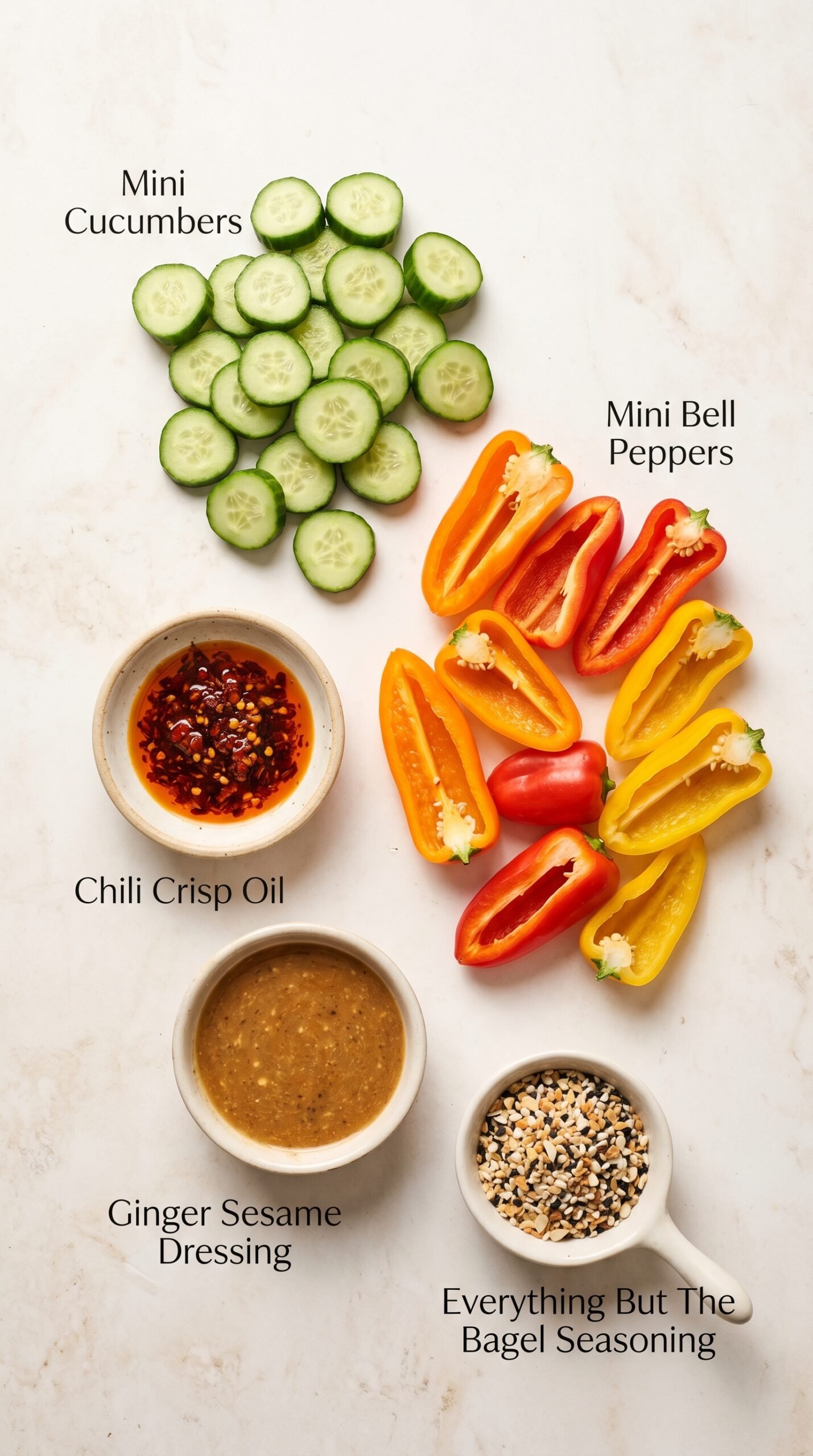 Viral TikTok Cucumber and Bell Pepper Salad Recipe recipe ingredients