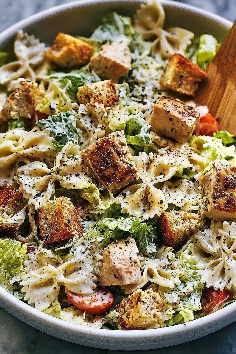 Easy Chicken Caesar Pasta Salad Recipe for a Fresh, Crunchy Meal recipe tips