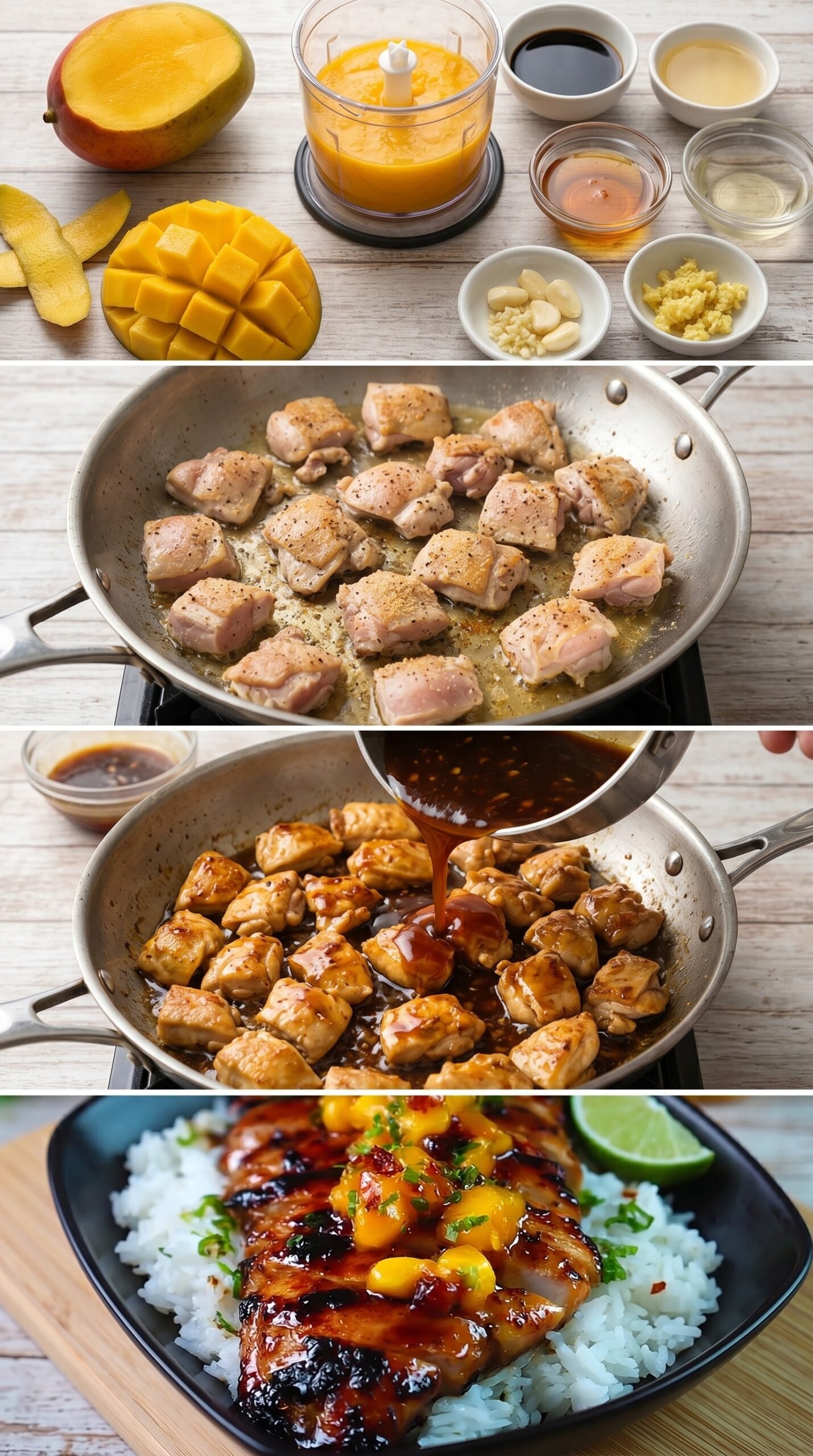 Sweet & Savory Asian Mango Glazed Chicken recipe instructions