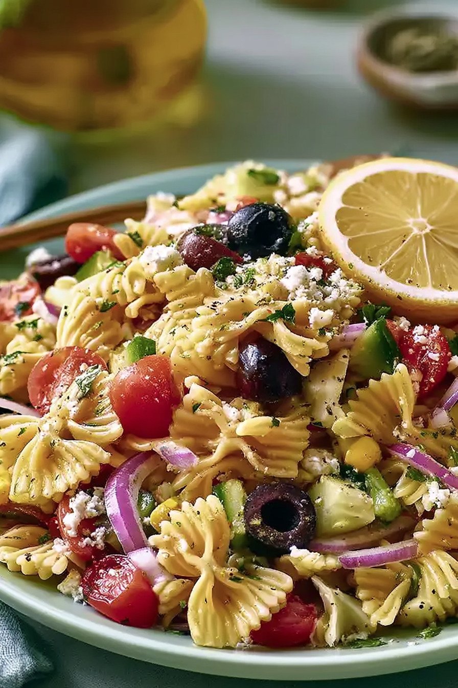 Irresistible Mediterranean Pasta Salad final result