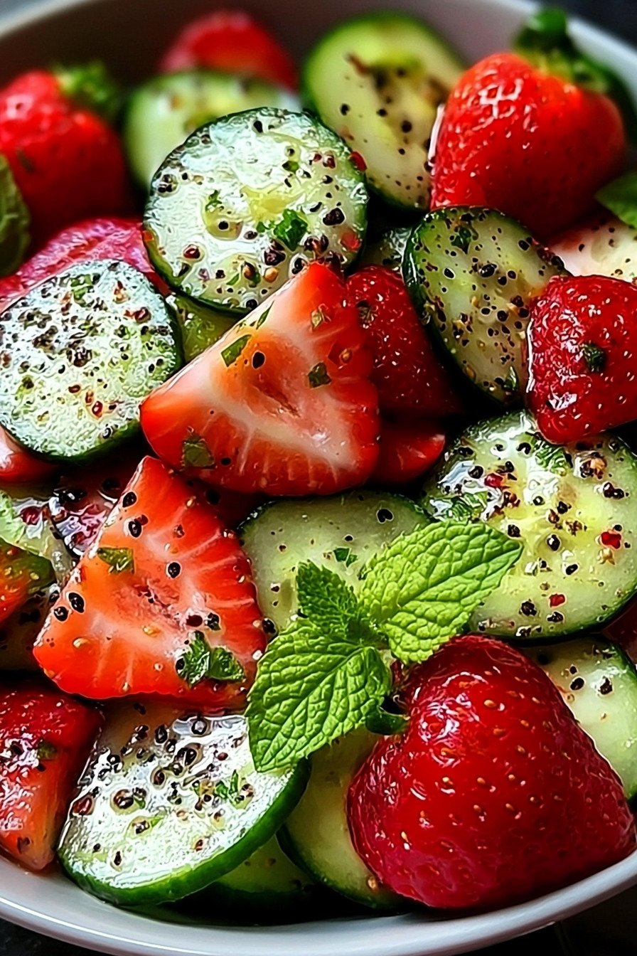 Cucumber Strawberry Salad with Mint, Feta, and Balsamic Dressing recipe tips