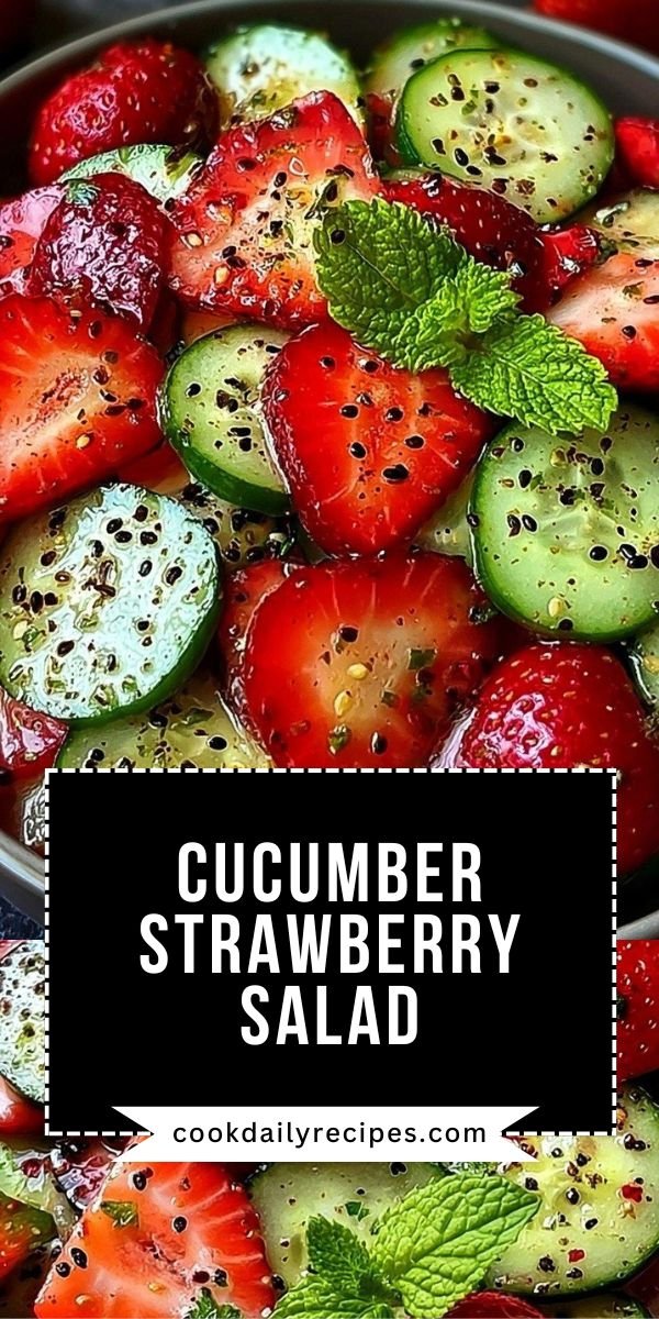 Cucumber Strawberry Salad with Mint, Feta, and Balsamic Dressing save this recipe