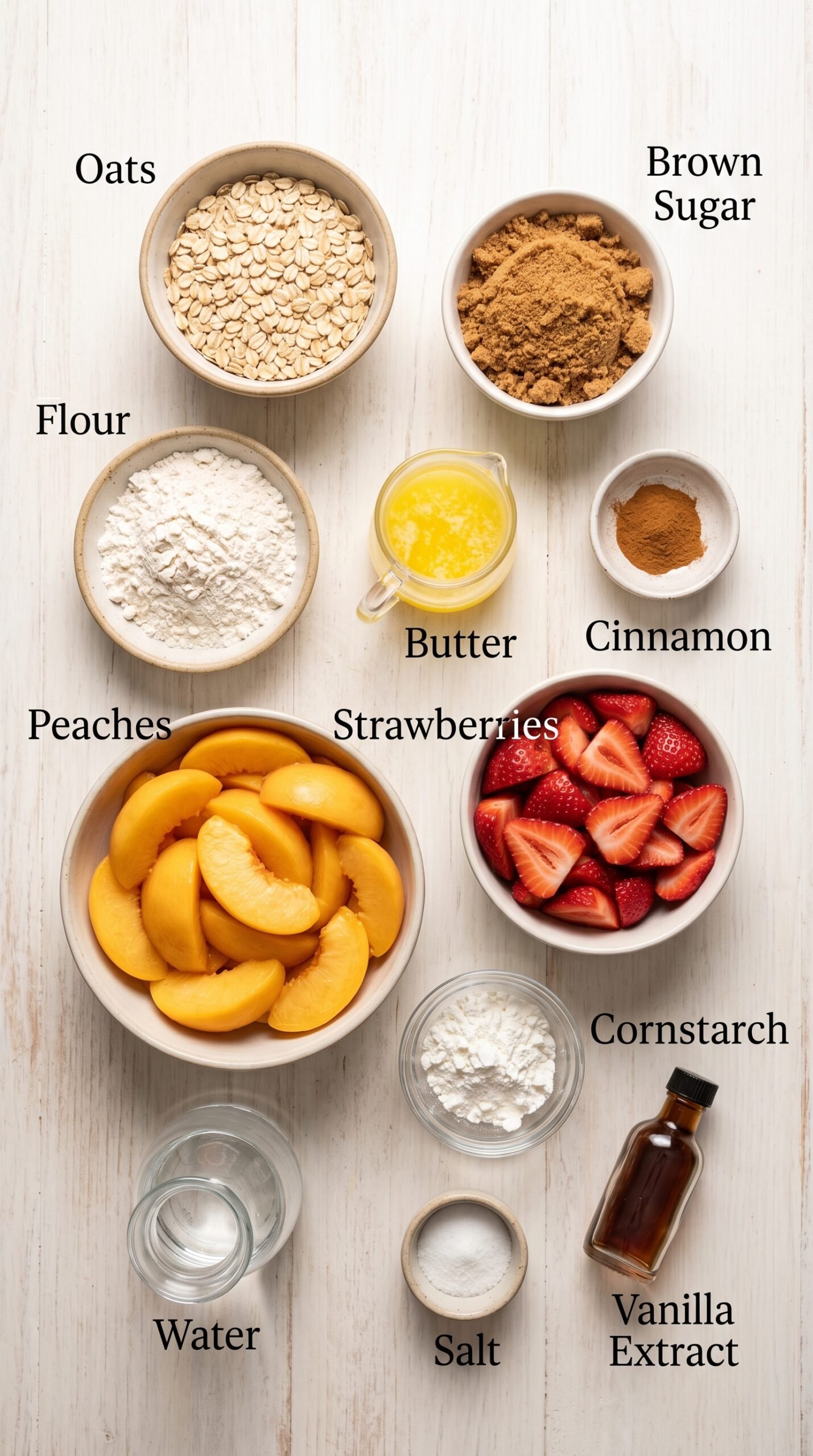 Strawberry Peach Crisp recipe ingredients