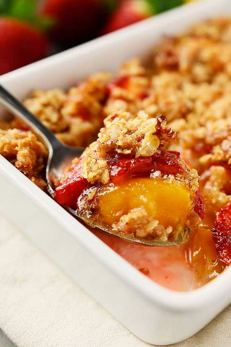 Strawberry Peach Crisp final result