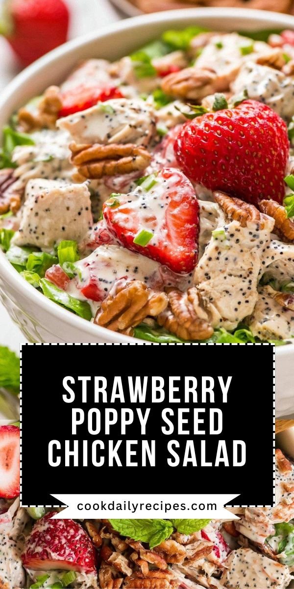 Strawberry Poppy Seed Pecan Chicken Salad save this recipe