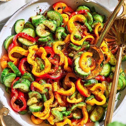 Viral TikTok Cucumber and Bell Pepper Salad Recipe extra recipe photo