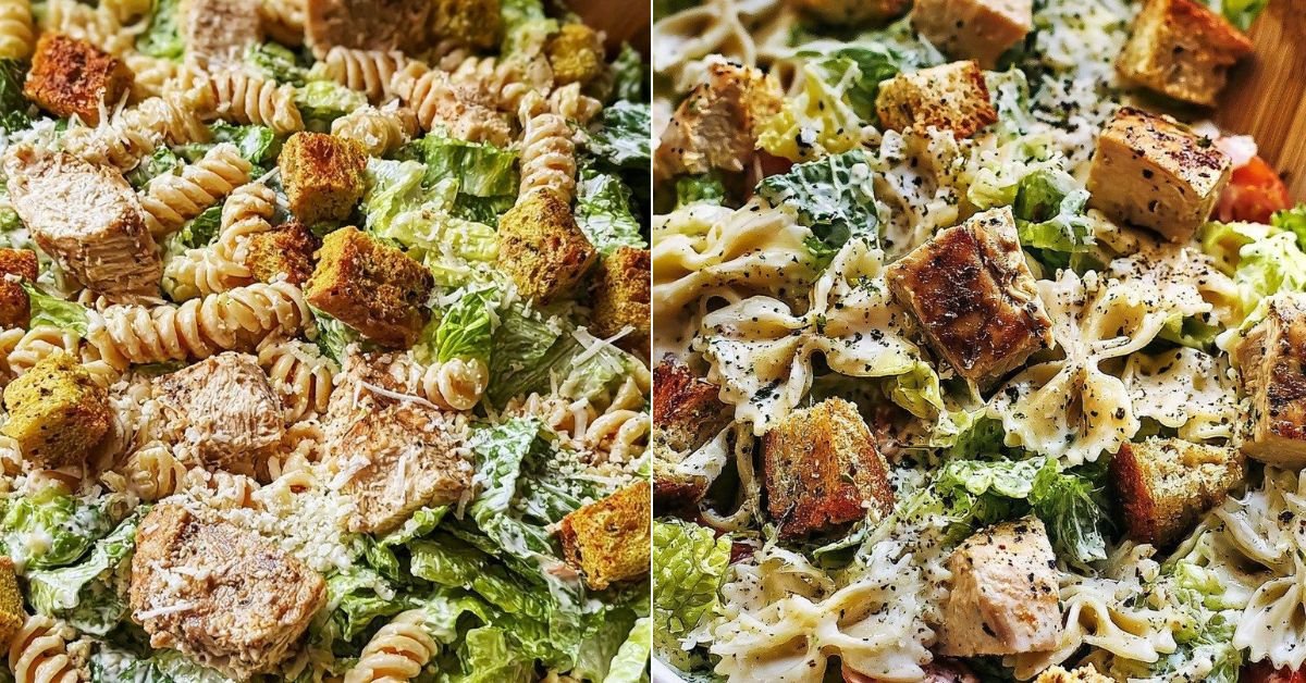 Easy Chicken Caesar Pasta Salad Recipe for a Fresh, Crunchy Meal recipe photo