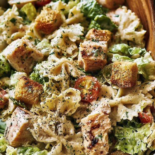Easy Chicken Caesar Pasta Salad Recipe for a Fresh, Crunchy Meal extra recipe photo