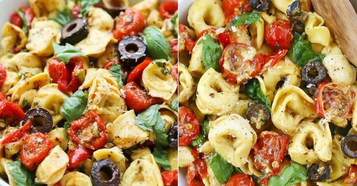 Yummy Roasted Red Pepper and Parmesan Tortellini Salad recipe photo