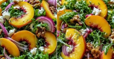 Easy Peach Arugula Salad recipe photo