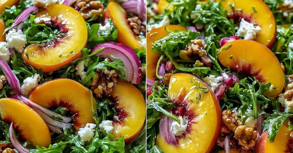 Easy Peach Arugula Salad recipe photo
